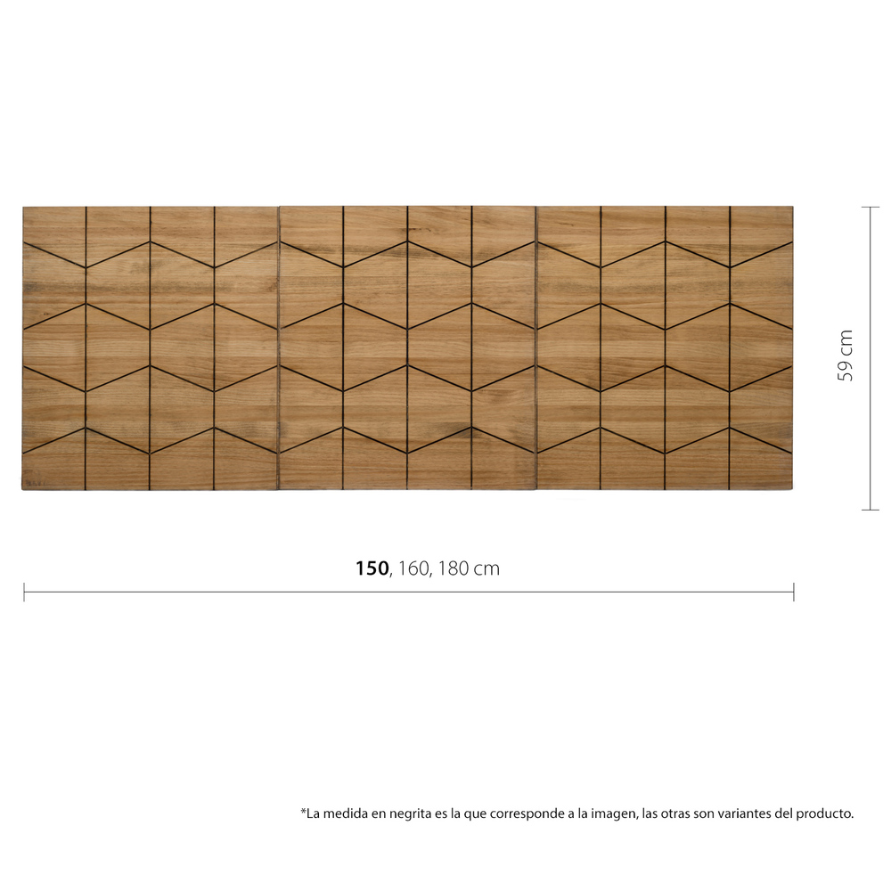 Cabecero Tríptico Porcelanico ECO de Madera de Pino Maciza Box Furniture