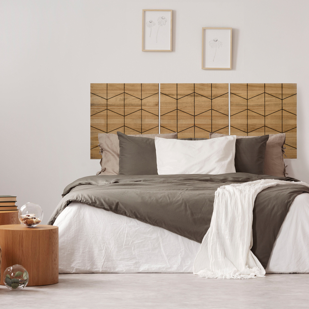 Cabecero Tríptico Porcelanico Separados ECO de Madera de Pino Box Furniture