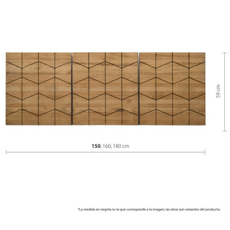 Cabecero Tríptico Porcelanico Separados ECO de Madera de Pino Box Furniture