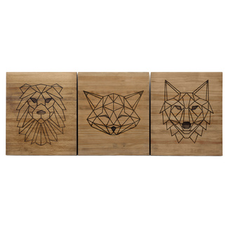 Cabecero Tríptico Animales Espirituales Separados ECO de Madera de Pino Box Furniture