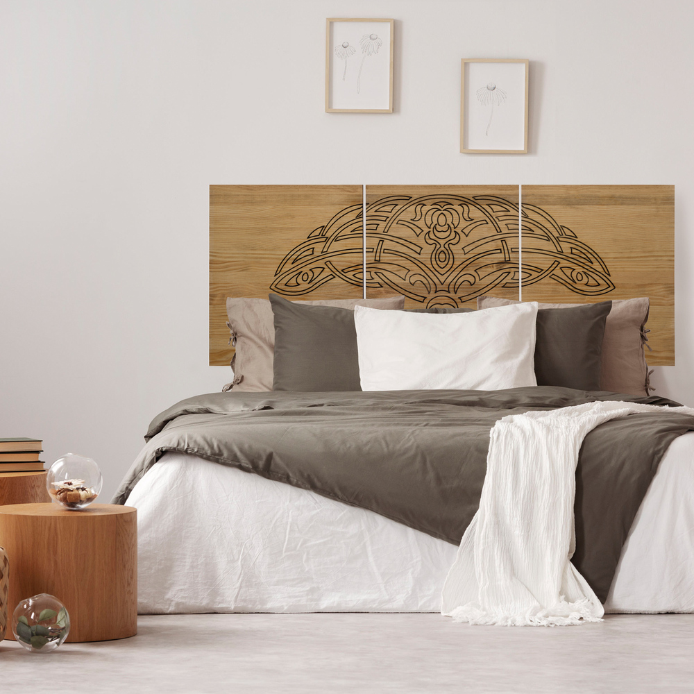 Cabecero Tríptico Árbol Protector Separados ECO de Madera de Pino Box Furniture