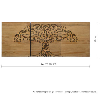 Cabecero Tríptico Árbol Protector Separados ECO de Madera de Pino Box Furniture