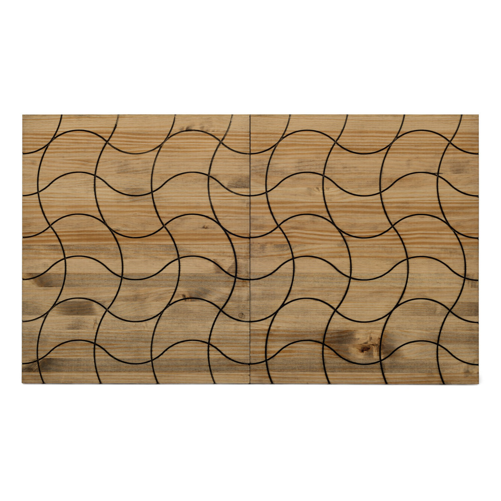Cabecero Tríptico Ondas ECO de Madera de Pino Maciza Box Furniture