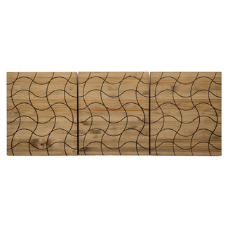 Cabecero Tríptico Ondas Separados ECO de Madera de Pino Maciza Box Furniture