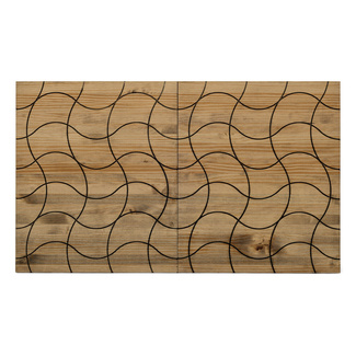 Cabecero Tríptico Ondas Separados ECO de Madera de Pino Maciza Box Furniture