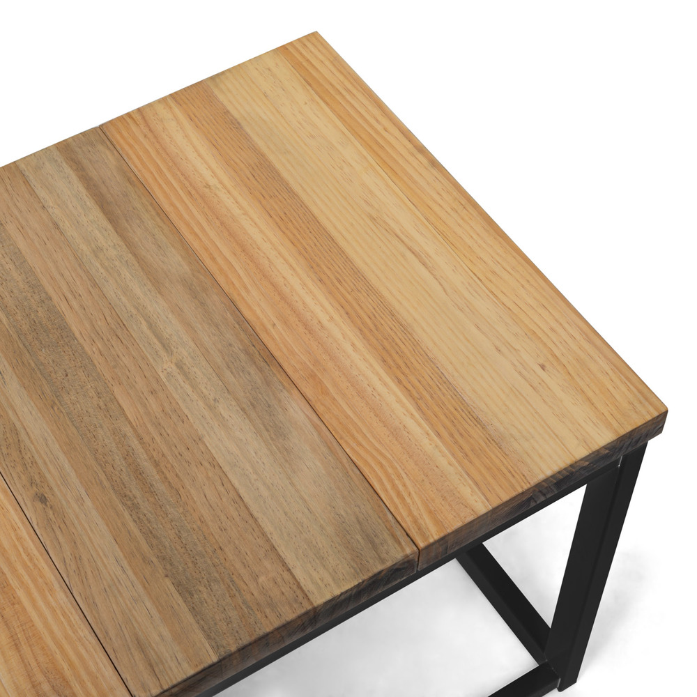 Mesa de Centro Preston Industrial ECO Negra 40x80x38 Madera Tricolor Box Furniture