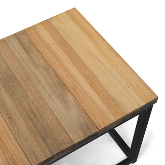Mesa de Centro Preston Industrial ECO Negra 40x80x38 Madera Tricolor Box Furniture