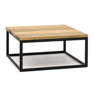 Mesa de Centro Preston Industrial ECO Negra 80x80x38 Madera Tricolor Box Furniture