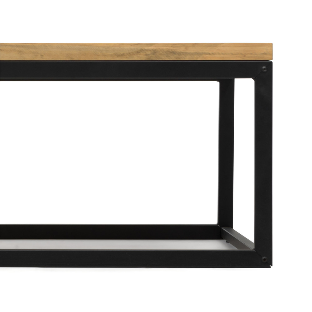 Mesa de Centro Preston Industrial ECO Negra 80x80x38 Madera Tricolor Box Furniture