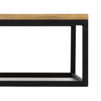 Mesa de Centro Preston Industrial ECO Negra 80x80x38 Madera Tricolor Box Furniture
