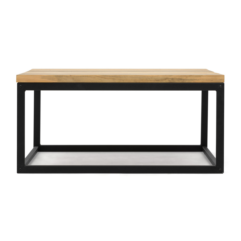 Mesa de Centro Preston Industrial ECO Negra 80x80x38 Madera Tricolor Box Furniture