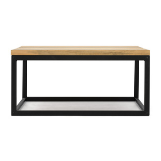 Mesa de Centro Preston Industrial ECO Negra 80x80x38 Madera Tricolor Box Furniture