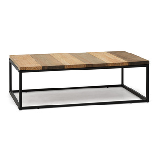 Mesa de Centro Preston Industrial ECO Negra 80x120x38 Madera Tricolor Box Furniture