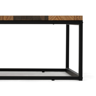 Mesa de Centro Preston Industrial ECO Negra 80x120x38 Madera Tricolor Box Furniture