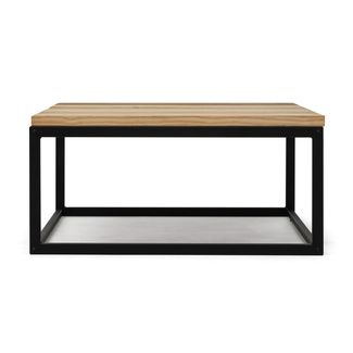 Mesa de Centro Preston Industrial ECO Negra 80x120x38 Madera Tricolor Box Furniture