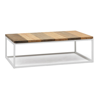 Mesa de Centro Preston Industrial ECO Blanca 80x120x38 Madera Tricolor Box Furniture