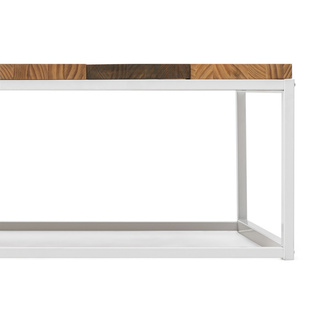 Mesa de Centro Preston Industrial ECO Blanca 80x120x38 Madera Tricolor Box Furniture
