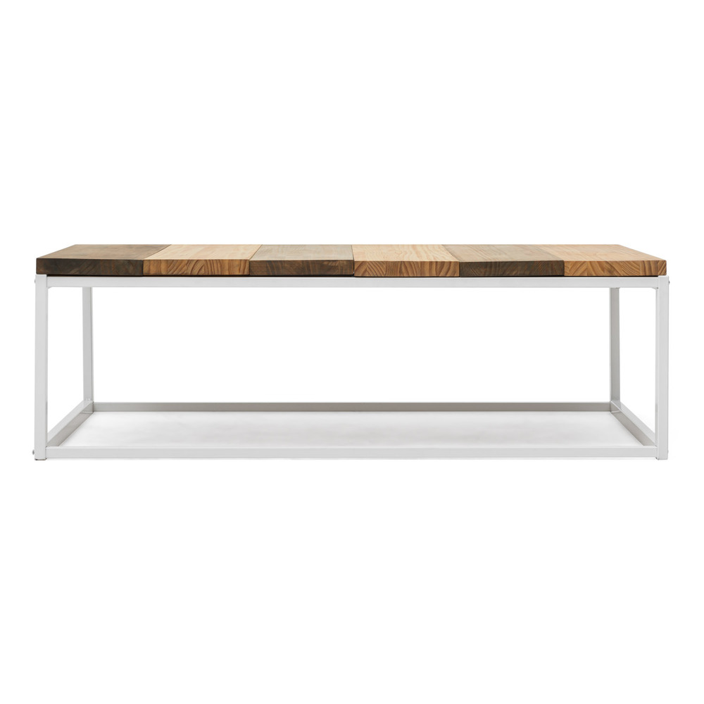 Mesa de Centro Preston Industrial ECO Blanca 80x120x38 Madera Tricolor Box Furniture