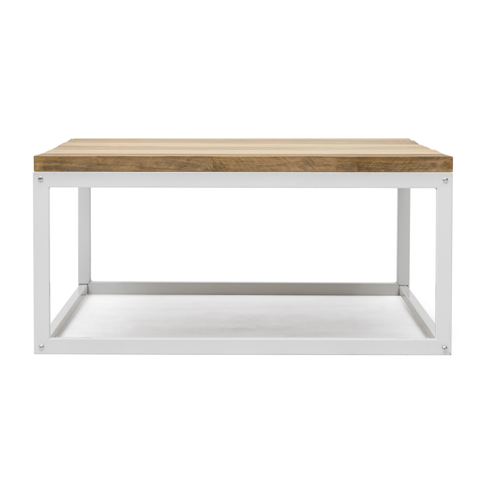 Mesa de Centro Preston Industrial ECO Blanca 80x120x38 Madera Tricolor Box Furniture