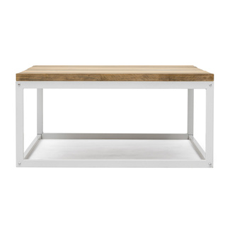 Mesa de Centro Preston Industrial ECO Blanca 80x120x38 Madera Tricolor Box Furniture