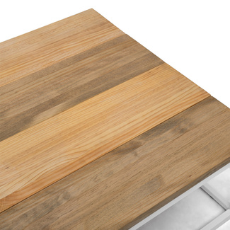 Mesa de Centro Preston Industrial ECO Blanca 80x80x38 Madera Tricolor Box Furniture 