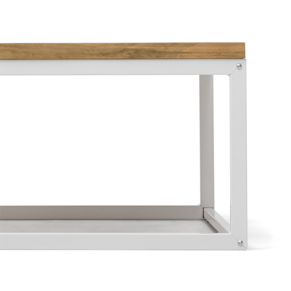 Mesa de Centro Preston Industrial ECO Blanca 80x80x38 Madera Tricolor Box Furniture 