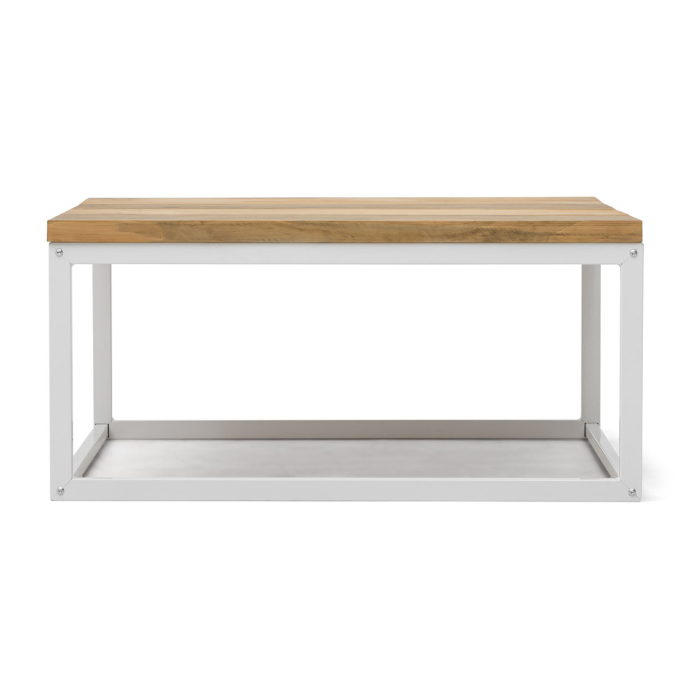 Mesa de Centro Preston Industrial ECO Blanca 80x80x38 Madera Tricolor Box Furniture 