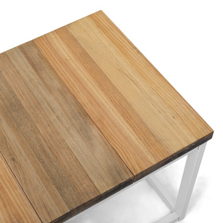 Mesa de Centro Preston Industrial ECO Blanca 40x80x38 Madera Tricolor Box Furniture 