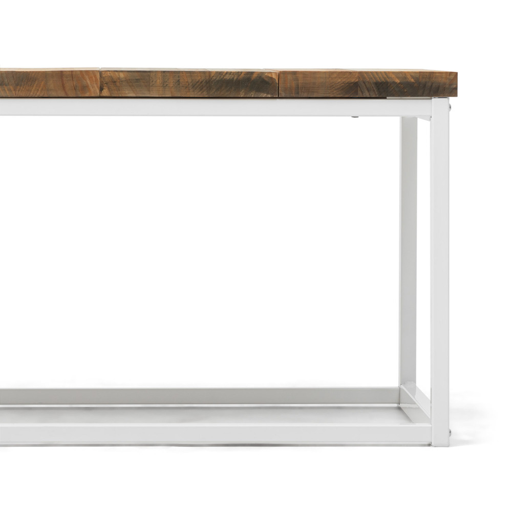 Mesa de Centro Preston Industrial ECO Blanca 40x80x38 Madera Tricolor Box Furniture 