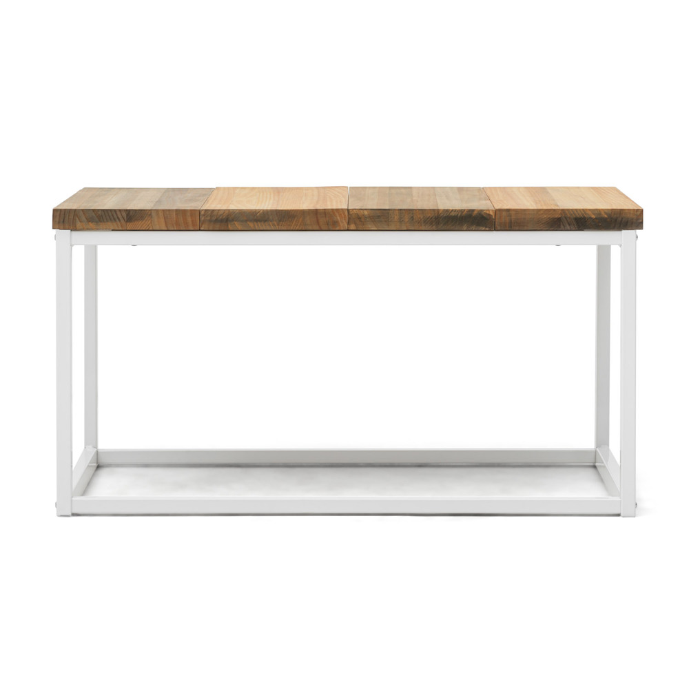 Mesa de Centro Preston Industrial ECO Blanca 40x80x38 Madera Tricolor Box Furniture 