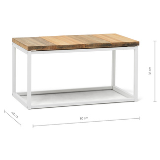 Mesa de Centro Preston Industrial ECO Blanca 40x80x38 Madera Tricolor Box Furniture 