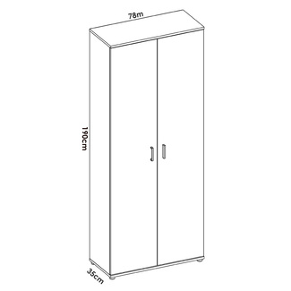 Armario Multiusos Escobero Fit con 2 Puertas 