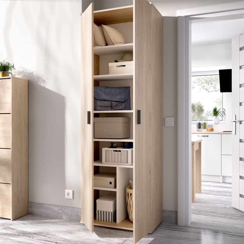 Armario Multiusos Fit con 2 Puertas y 6 Baldas