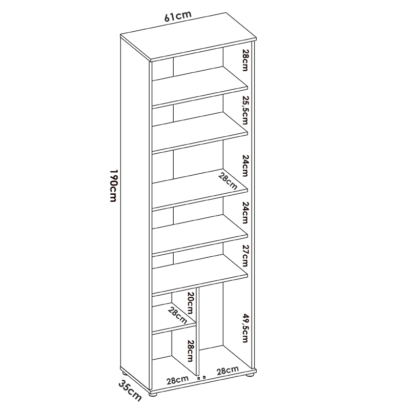 Armario Multiusos Fit con 2 Puertas y 6 Baldas