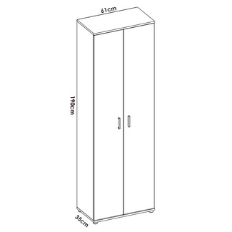 Armario Multiusos Fit con 2 Puertas y 6 Baldas