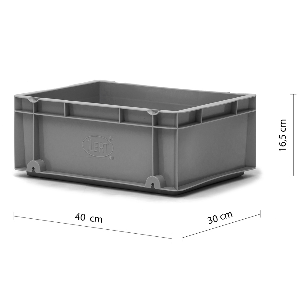 Caja de Plastico Norma Europa Gris Cerrada 30 x 40 x 16,5 cm 