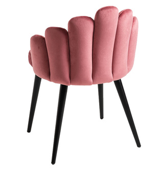 Silla Hanpe Tapizado de Terciopelo Patas Negras 42 x 48 x 77 cm 