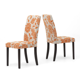 Pack de 2 Sillas Dianna Naranja Patas en Madera Wengué 