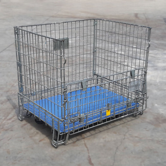 Jaula de Metal Plegable Usada con Ruedas 110 x 84 x 99 cm 
