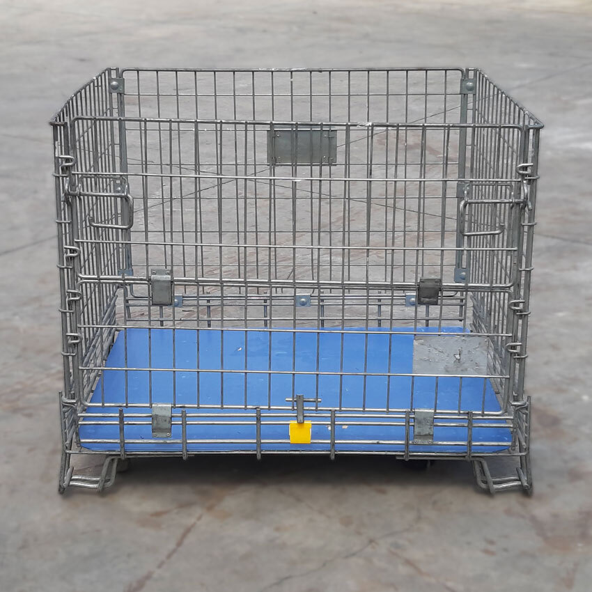 Jaula de Metal Plegable Usada con Ruedas 110 x 84 x 99 cm 