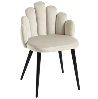 Silla Hanpe Tapizado de Terciopelo Patas Negras 42 x 48 x 77 cm 