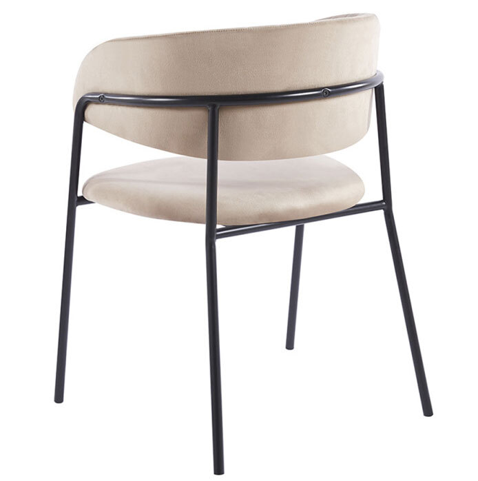 Silla Niel Black Terciopelo 40 x 47 x 78 cm 