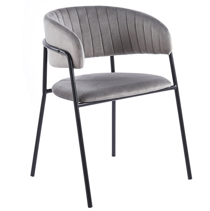Silla Niel Black Terciopelo 40 x 47 x 78 cm 