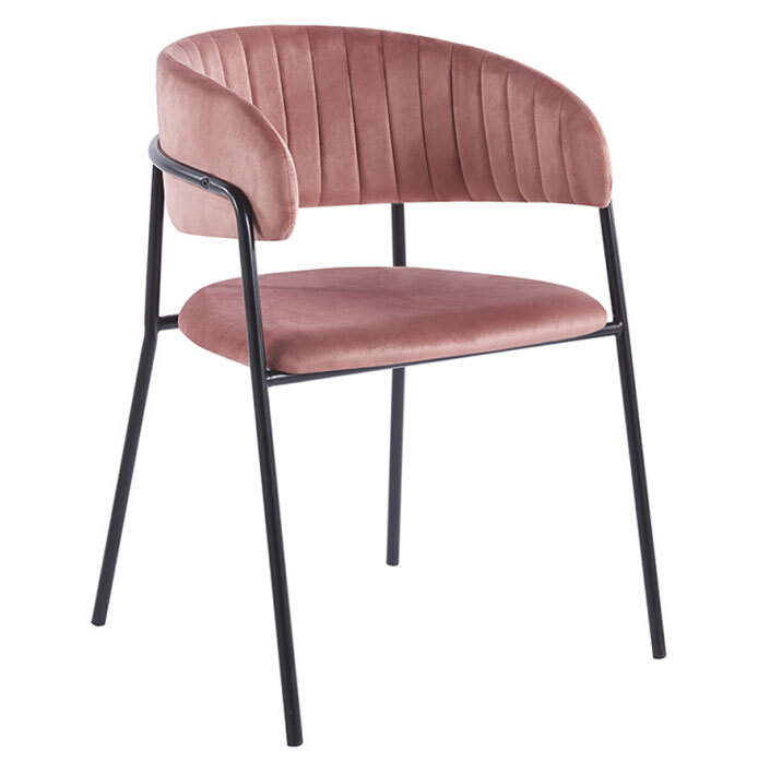 Silla Niel Black Terciopelo 40 x 47 x 78 cm 