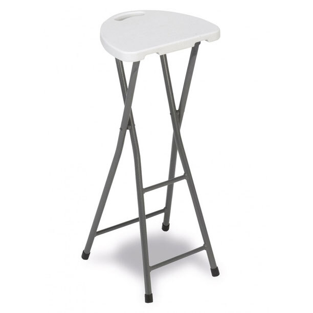 Taburete Plegable de Tubo Acerado Gris Ref.M5011 