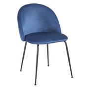 Silla Nilda Black Asiento de Terciopelo 56 x 49,5 x 78 cm 