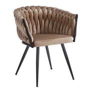 Silla Dinu Black Asiento Terciopelo 54,5 x 65,4 x 76,2 cm 