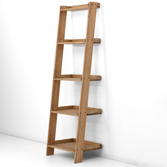 Estantería Decorativa en Escalera Leeds con Bandejas de Madera Marca Box Furniture