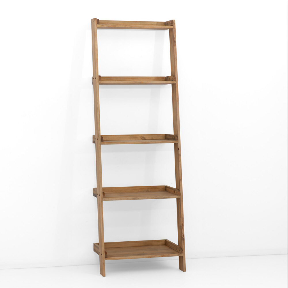 Estantería Decorativa en Escalera Leeds con Bandejas de Madera Marca Box Furniture