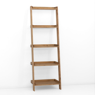 Estantería Decorativa en Escalera Leeds con Bandejas de Madera Marca Box Furniture